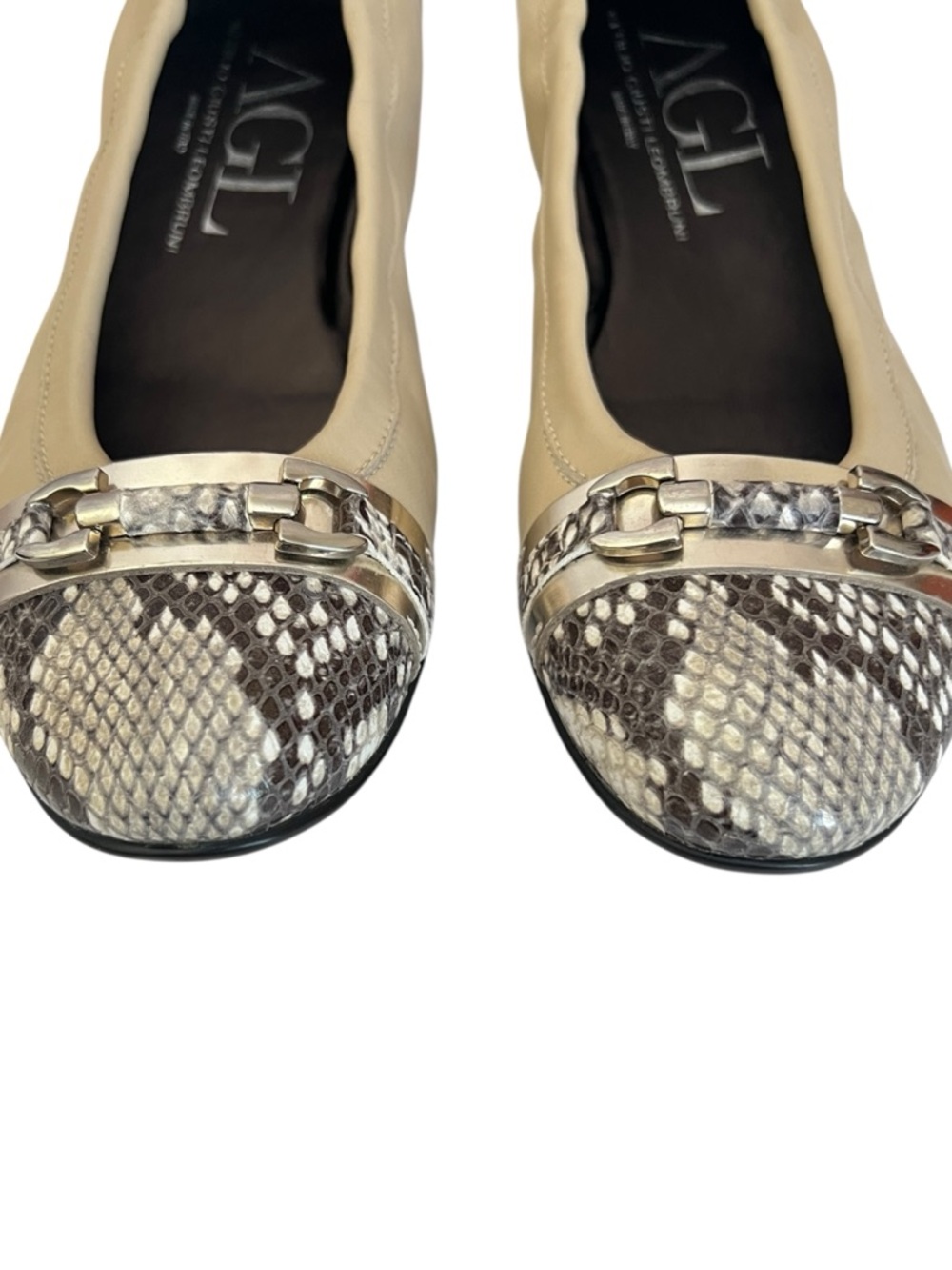 AGL Leather Cap Toe Ballet Flats Size 40 EU - Picture 6 of 9